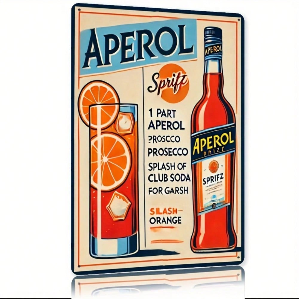 Home Bar Cafe - Vintage Aperol Spritz Metal Sign, Retro