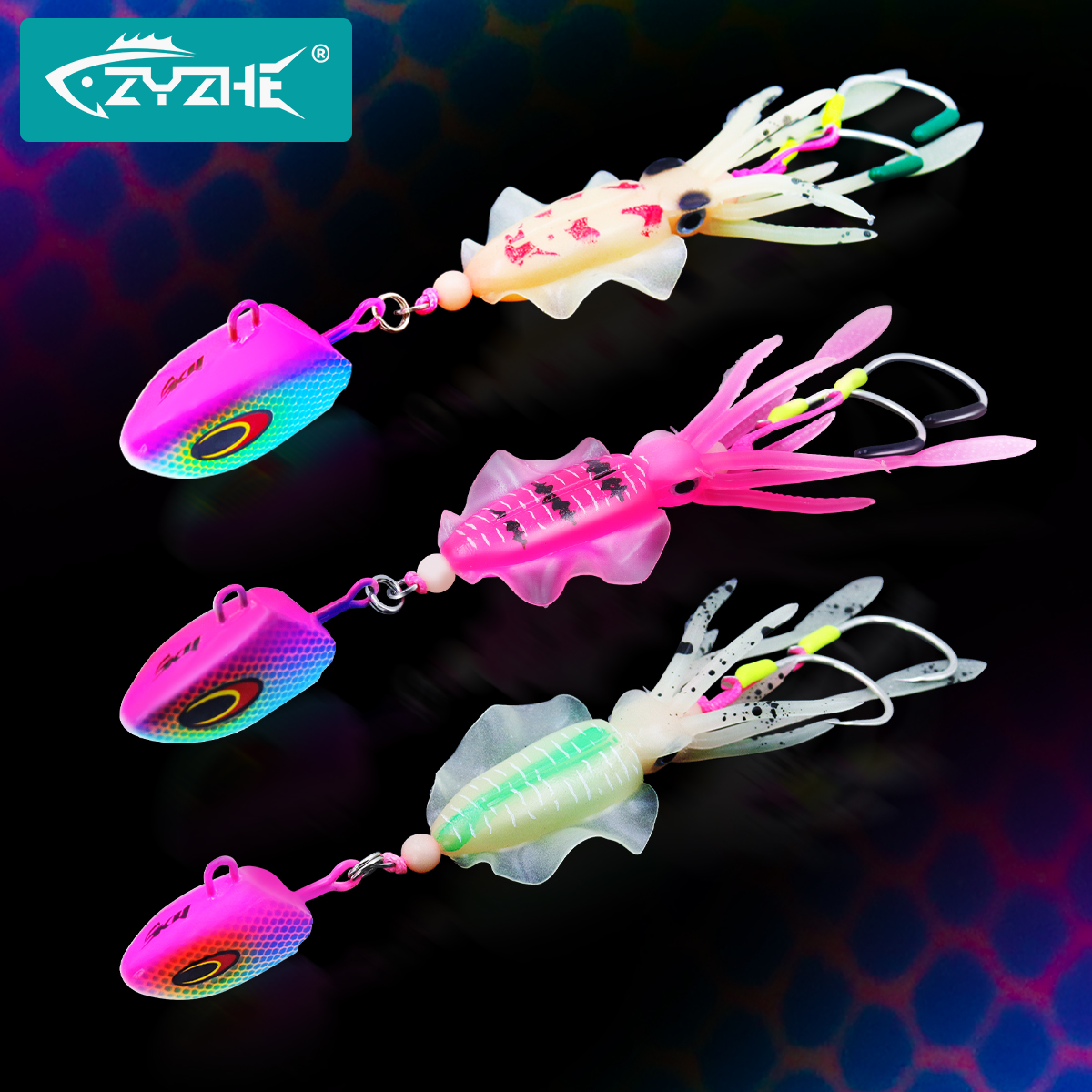 Jigger Double Sided - ZYZHE JIG Head Squid Bait With