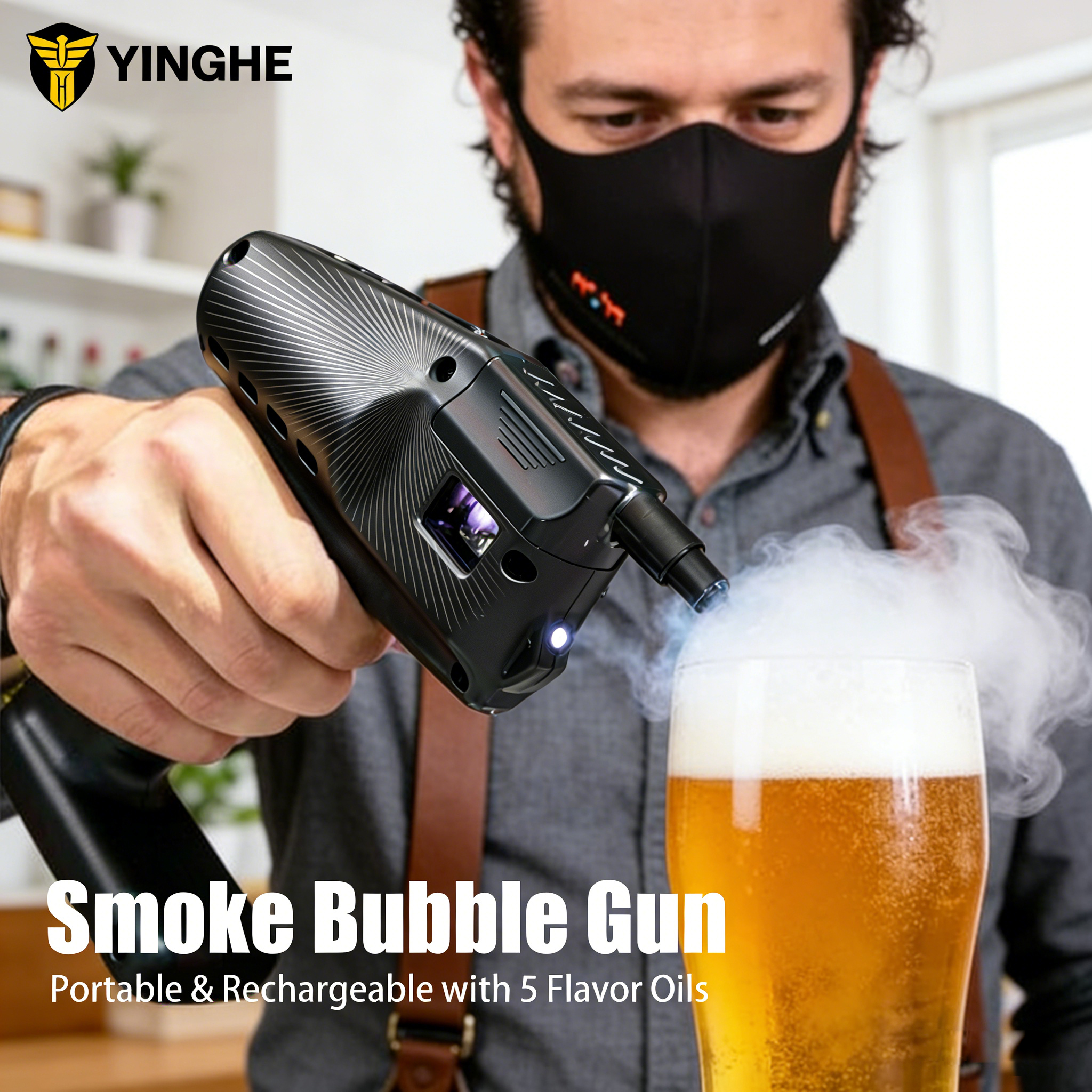 Smoking Gun Kit - Cocktail Smoke Bubble Gun - USB