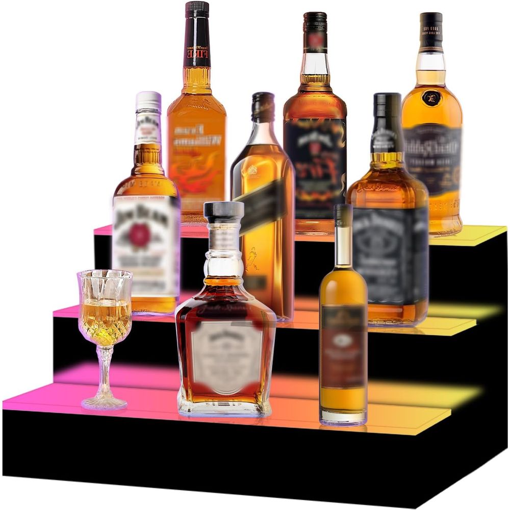 16 Inch 3 Step LED Lighted Liq - Home Bar Shelf ulasan dan harga