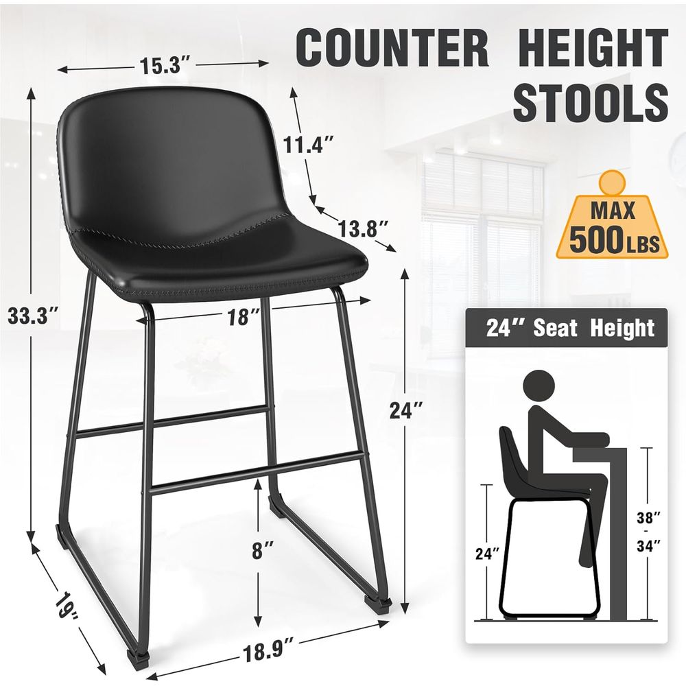 4-Piece Leather Dining Chairs  - Home Bar And Counter ulasan dan harga