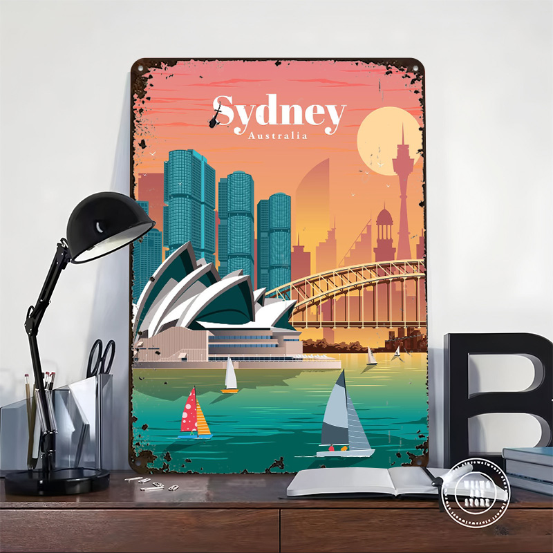 Sydney Poster Wall Art Retro V - Home Bar Sydney ulasan dan harga