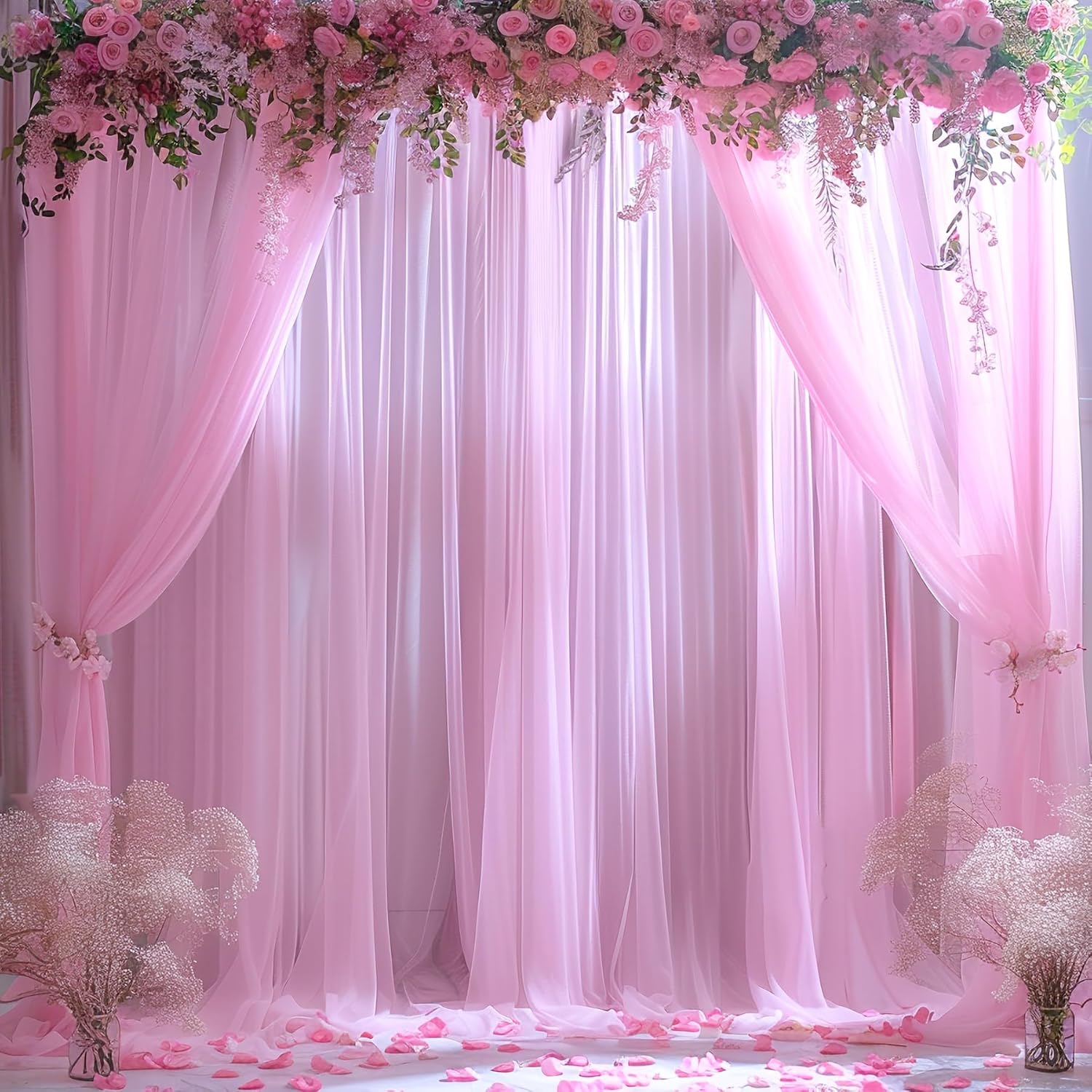 Pink Tulle Backdrop Curtain fo - Home Bargains ulasan dan harga