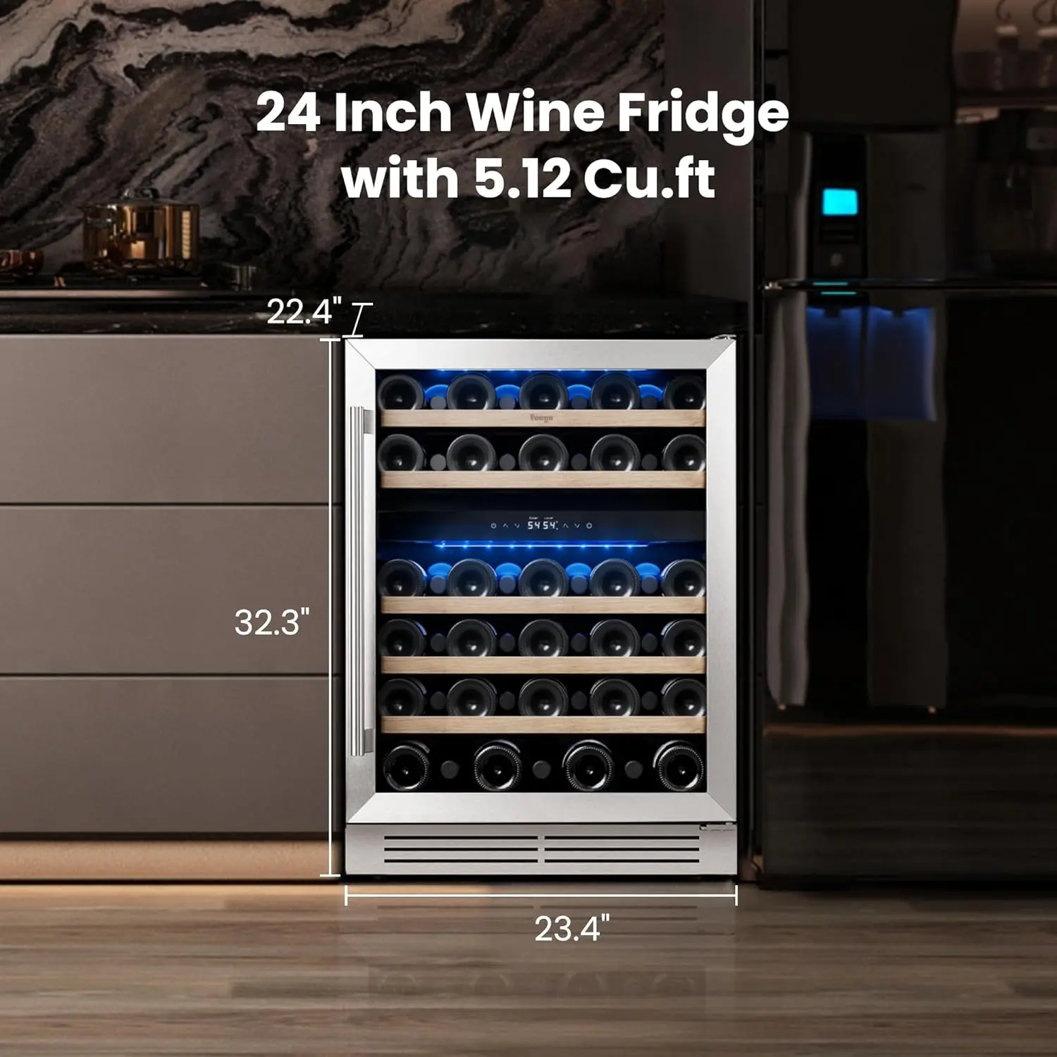 Bottles, 40-65°F Wine Refriger - Home Bar And Counter ulasan dan harga