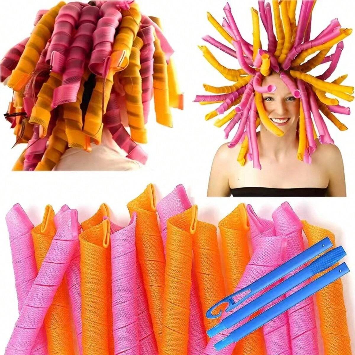20Pcs Heatless Hair Curlers No - Home Barber ulasan dan harga
