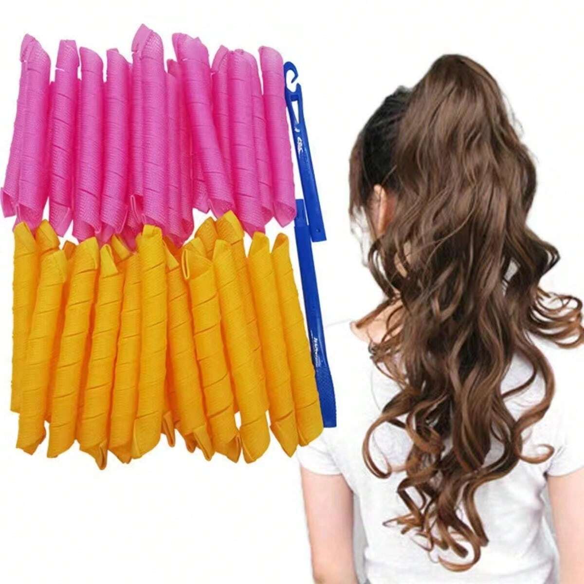 20Pcs Heatless Hair Curlers No - Home Barber ulasan dan harga