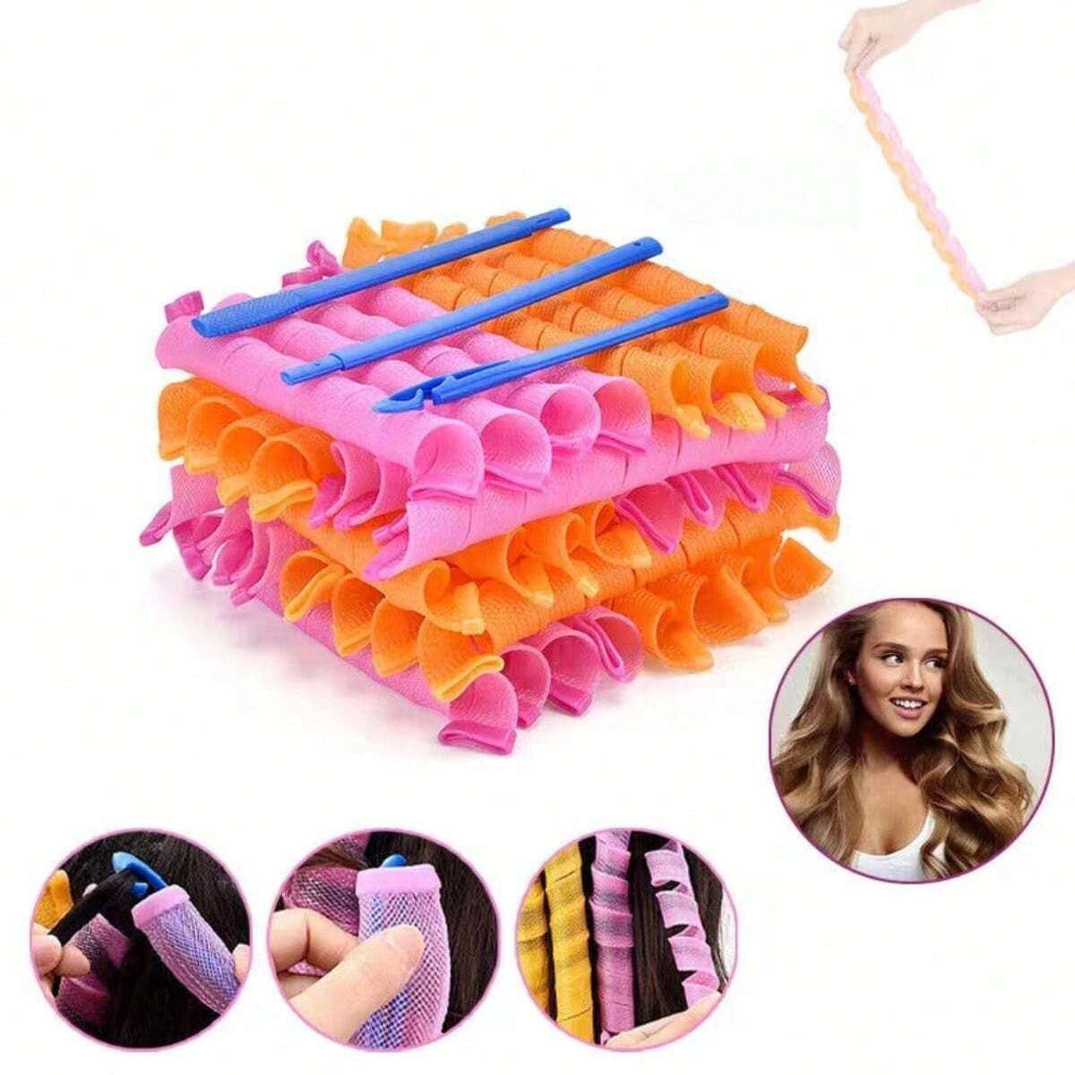 20Pcs Heatless Hair Curlers No - Home Barber ulasan dan harga