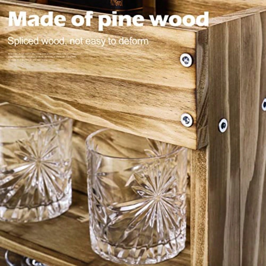 Wine Rack Wall Mounted WoodAlc - Home Bar Shelf ulasan dan harga