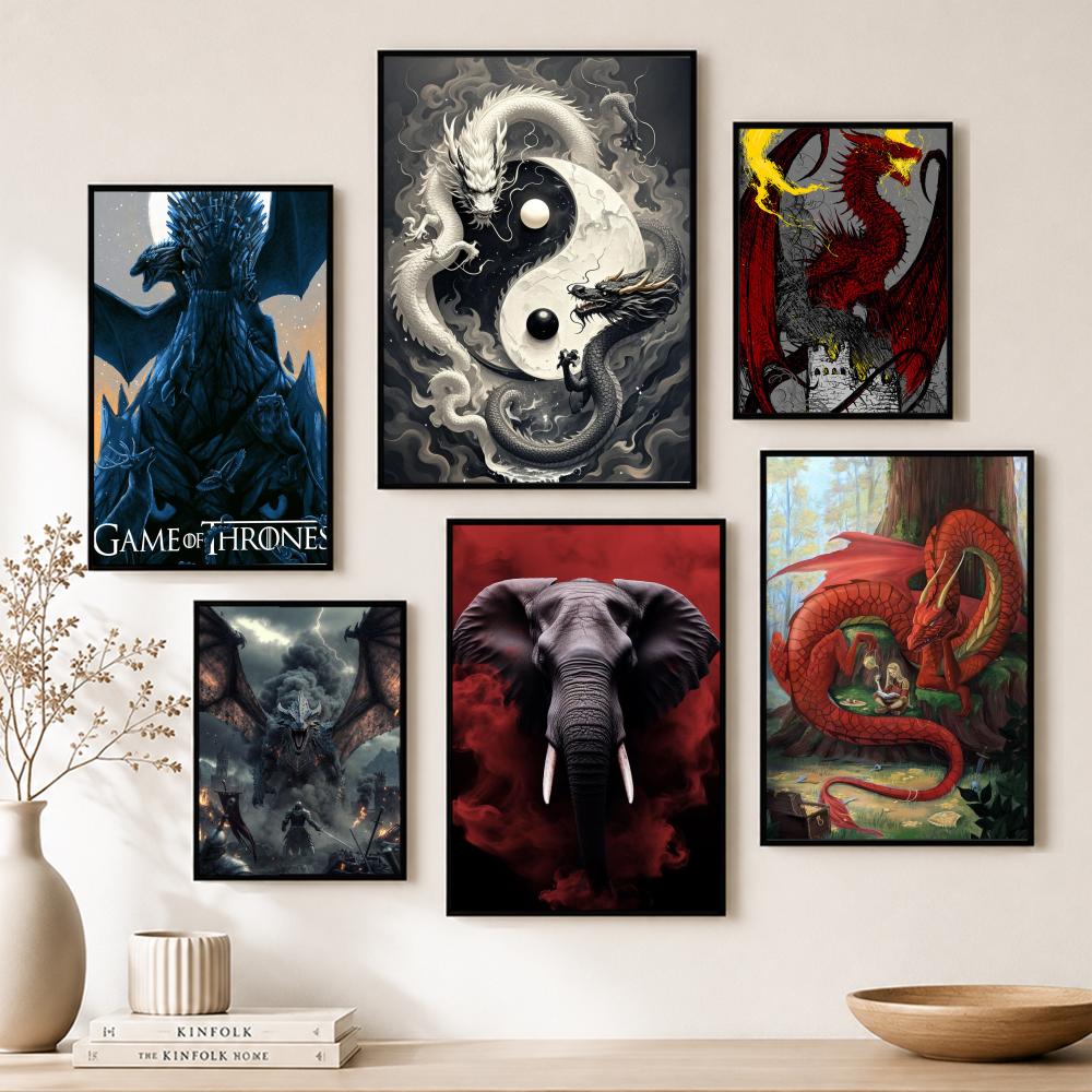 Art R-Red Fox Dragon Elephant  - Home Bar And Theater ulasan dan harga