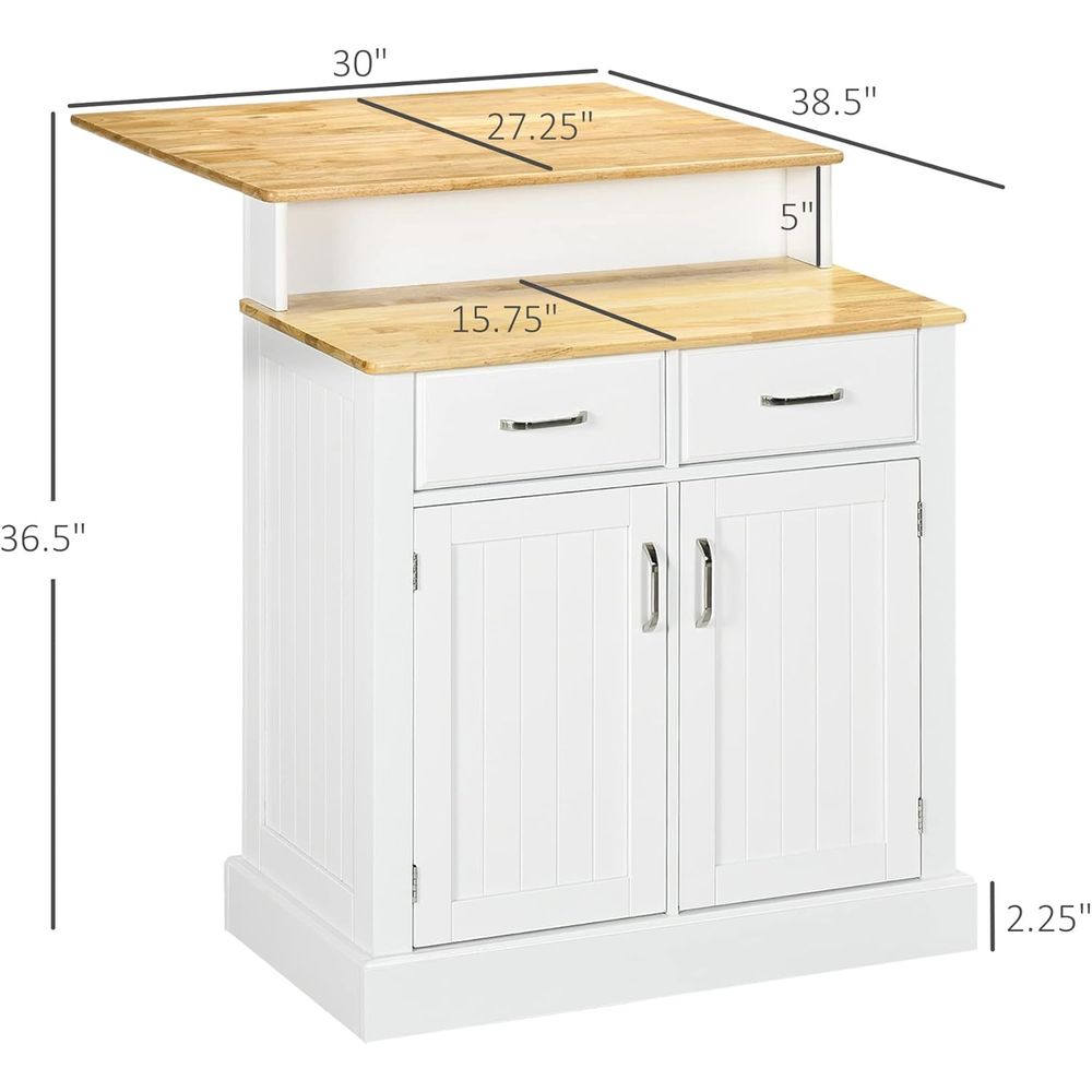White Kitchen Island with Stor - Home Bar And Cabinet ulasan dan harga