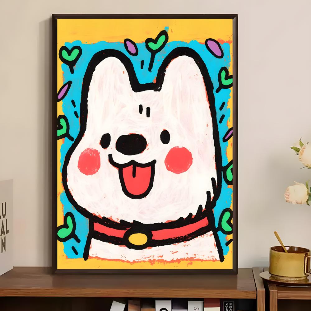 Lovely Colorful Dog Poster Pap - Home Bar And Theater ulasan dan harga