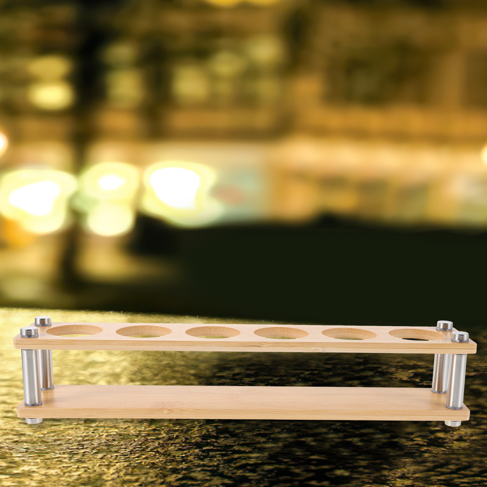 Wooden Shot Glass Holder 6 Hol - Home Bar Shelf ulasan dan harga