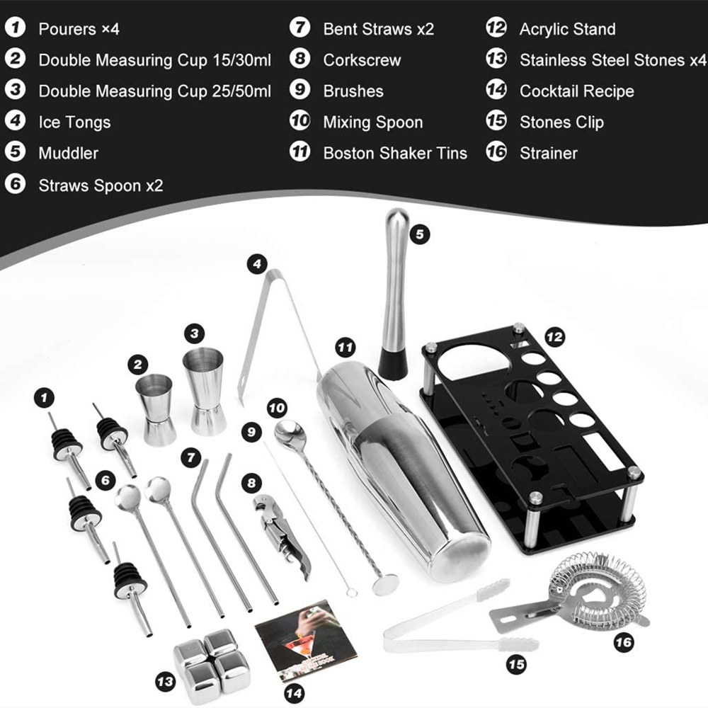 Boston Cocktail Shaker Set 23- - Boston Shaker Set ulasan dan harga