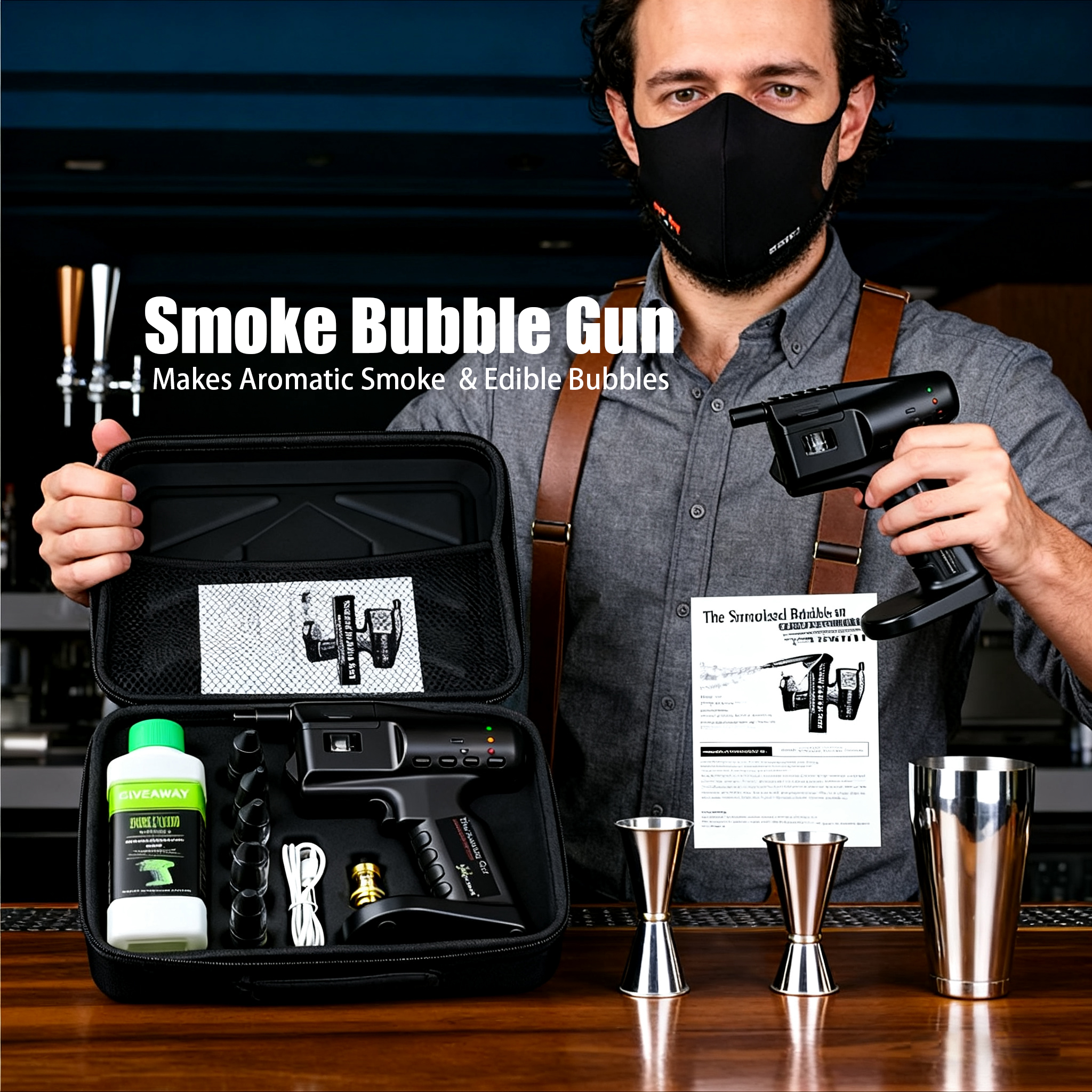 Cocktail Smoke Bubble Gun - US - Smoking Gun Kit ulasan dan harga