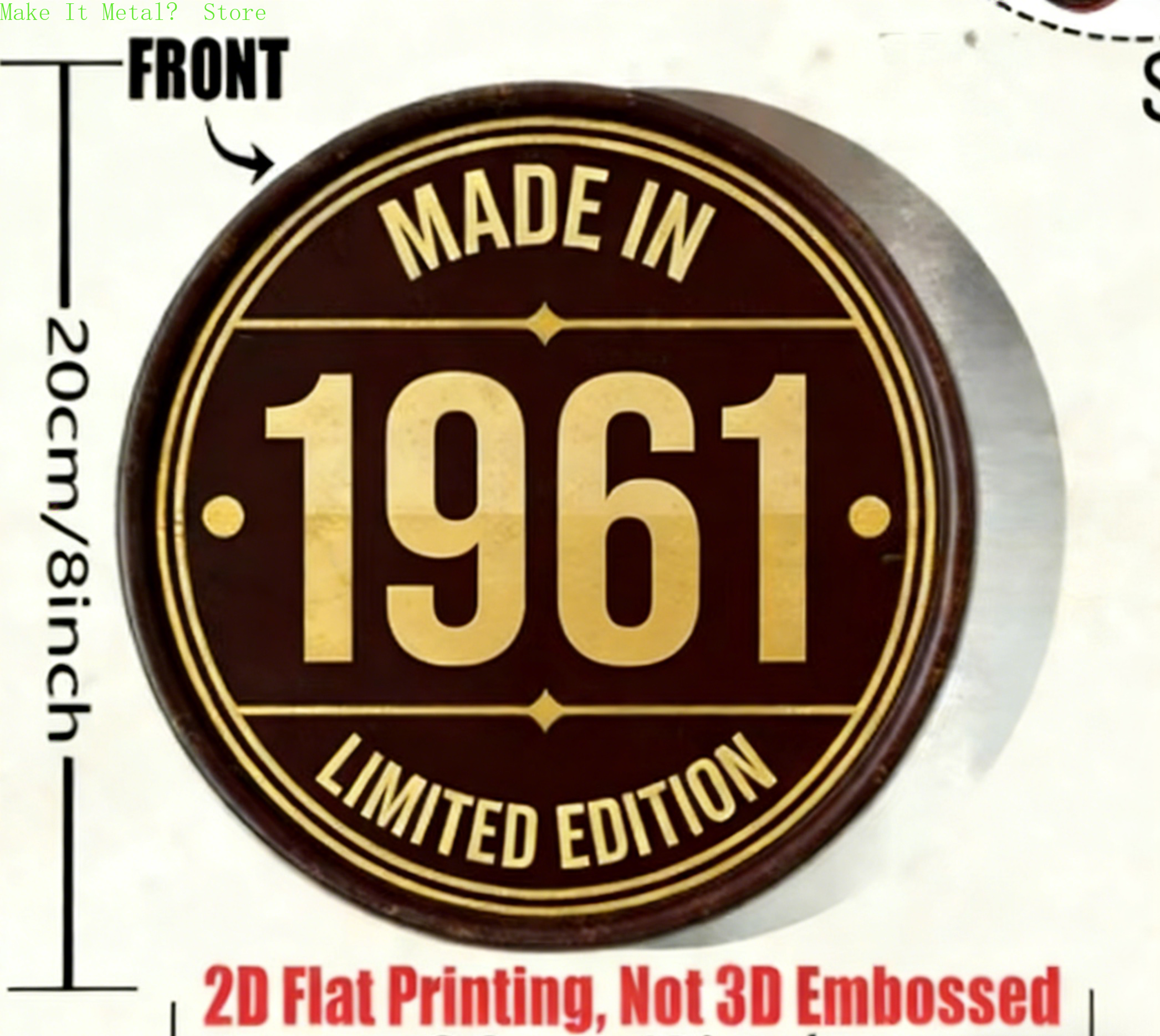 Made in 1961 20cm/8inch 2D Fla - Home Bar Cafe ulasan dan harga