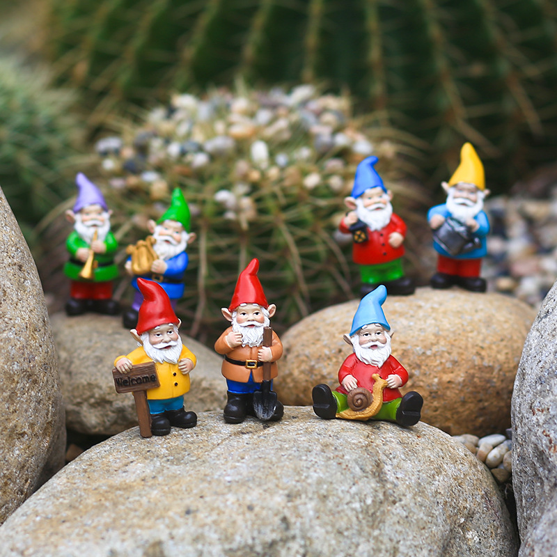 7Pcs/Set Miniature Funny Gnome - Home Bargains ulasan dan harga
