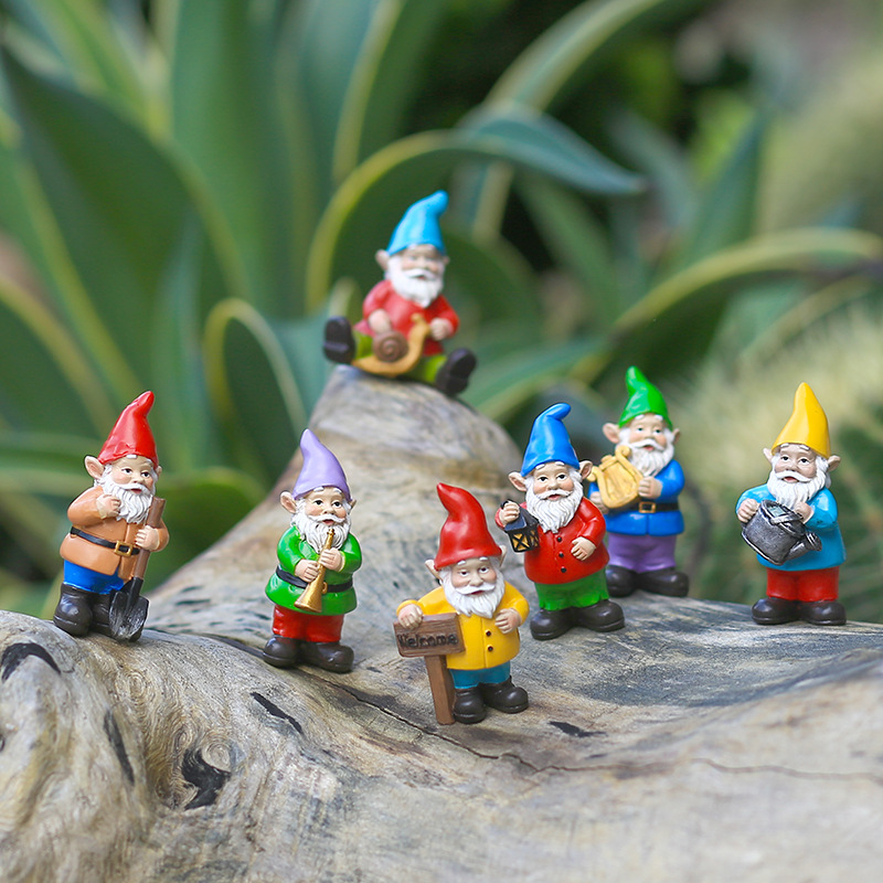 7Pcs/Set Miniature Funny Gnome - Home Bargains ulasan dan harga