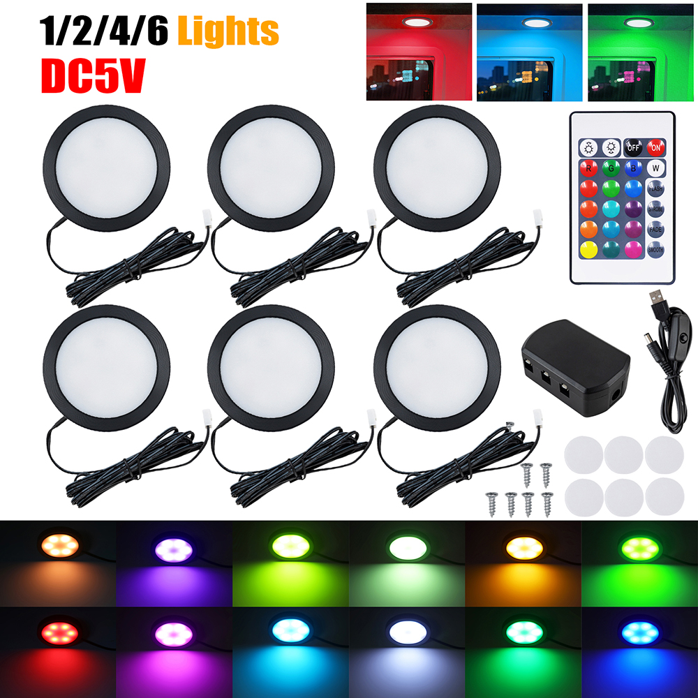 1/2/4/6 Lamp RGB LED Under Cab - Home Bar And Cabinet ulasan dan harga