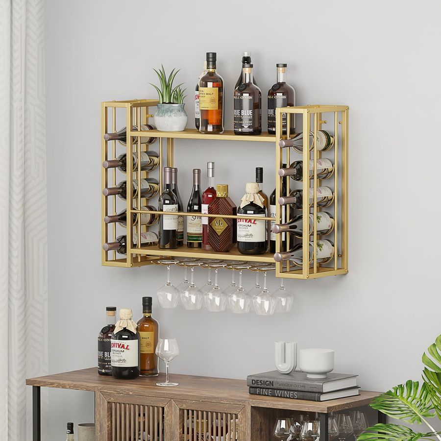 Wall Mounted Wine Rack, Wine R - Home Bar Shelf ulasan dan harga