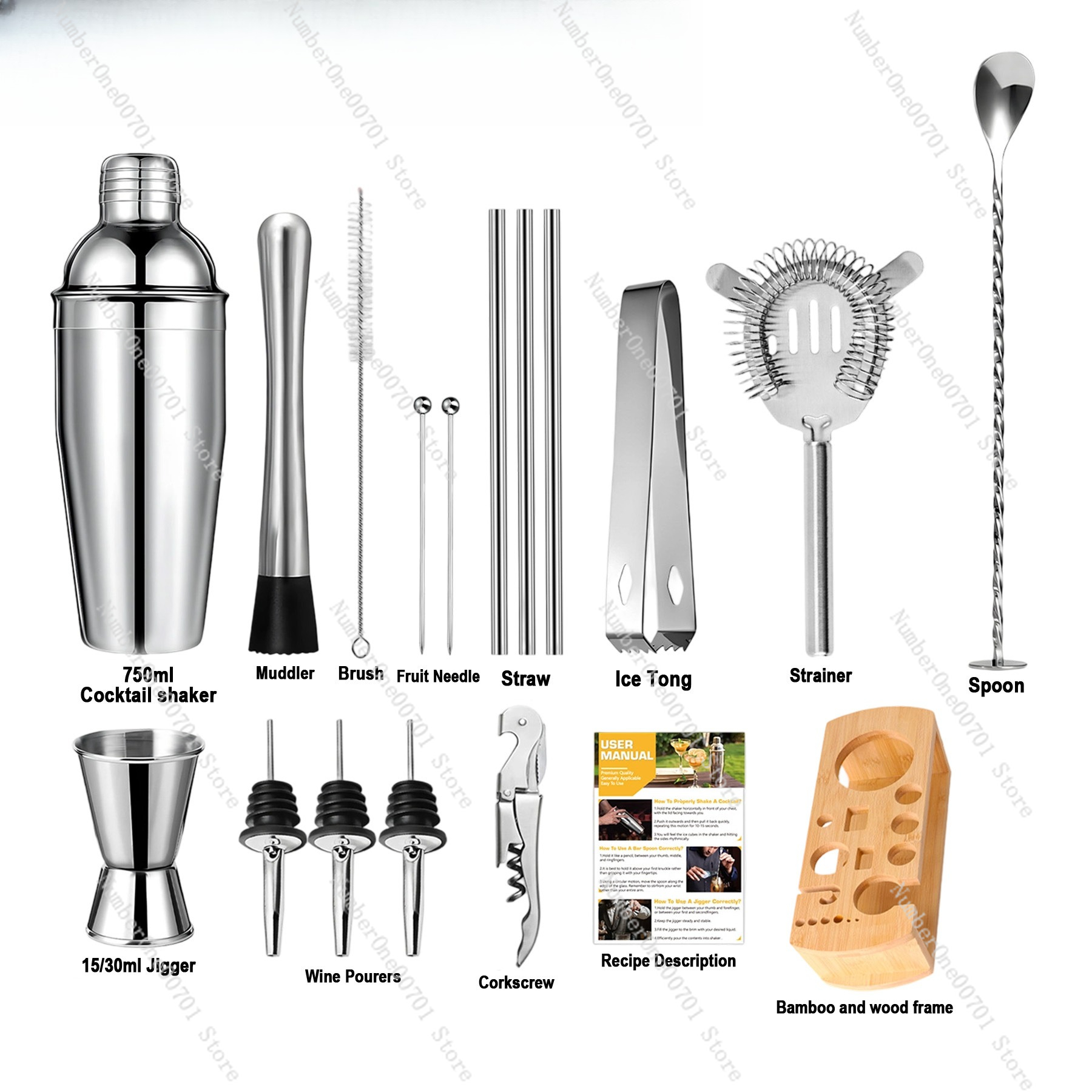 Stainless Steel Cocktail Shake - Boston Shaker Set ulasan dan harga