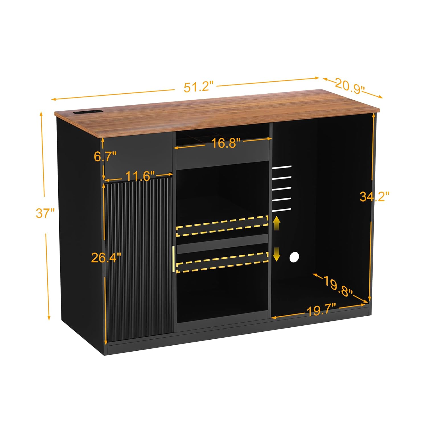 Snack Bar Cabinet with Fridge  - Home Bar And Theater ulasan dan harga