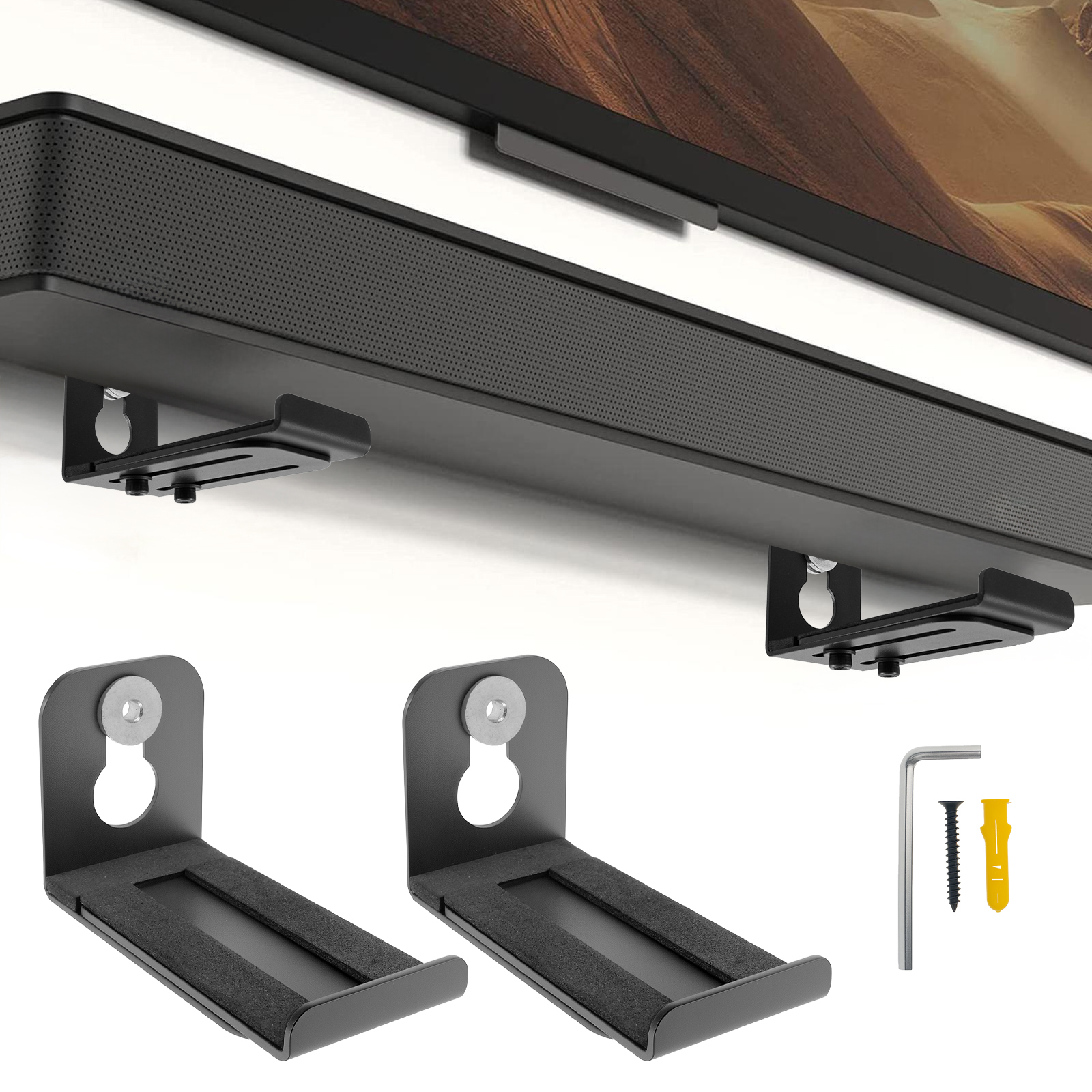 2Pcs Soundbar Speaker Stands W - Home Bar Shelf ulasan dan harga