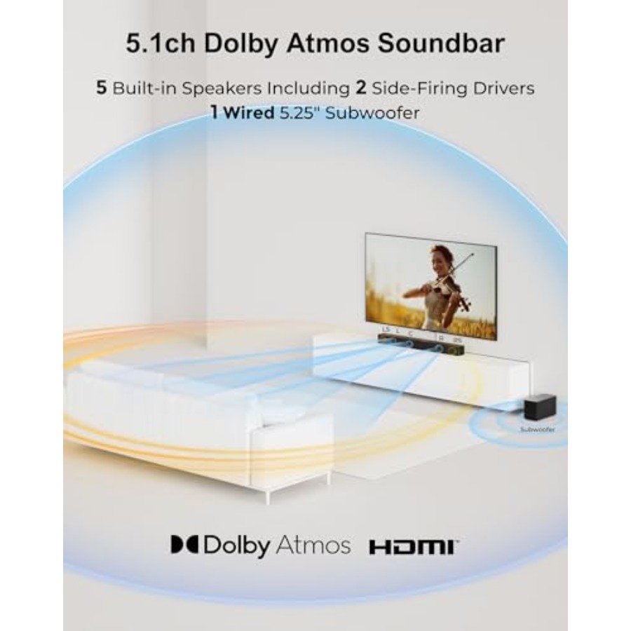 5.1CH Surround Sound Bar with  - Home Bar And Theater ulasan dan harga