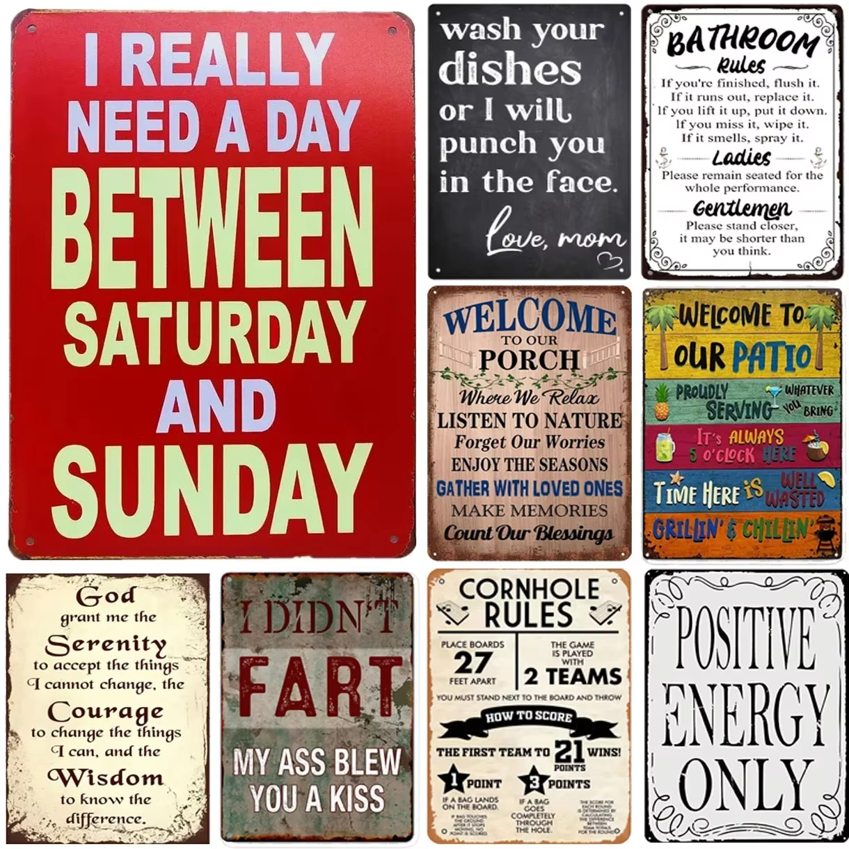 Quotes Plaque Metal Tin Signs  - Home Bar Cafe ulasan dan harga
